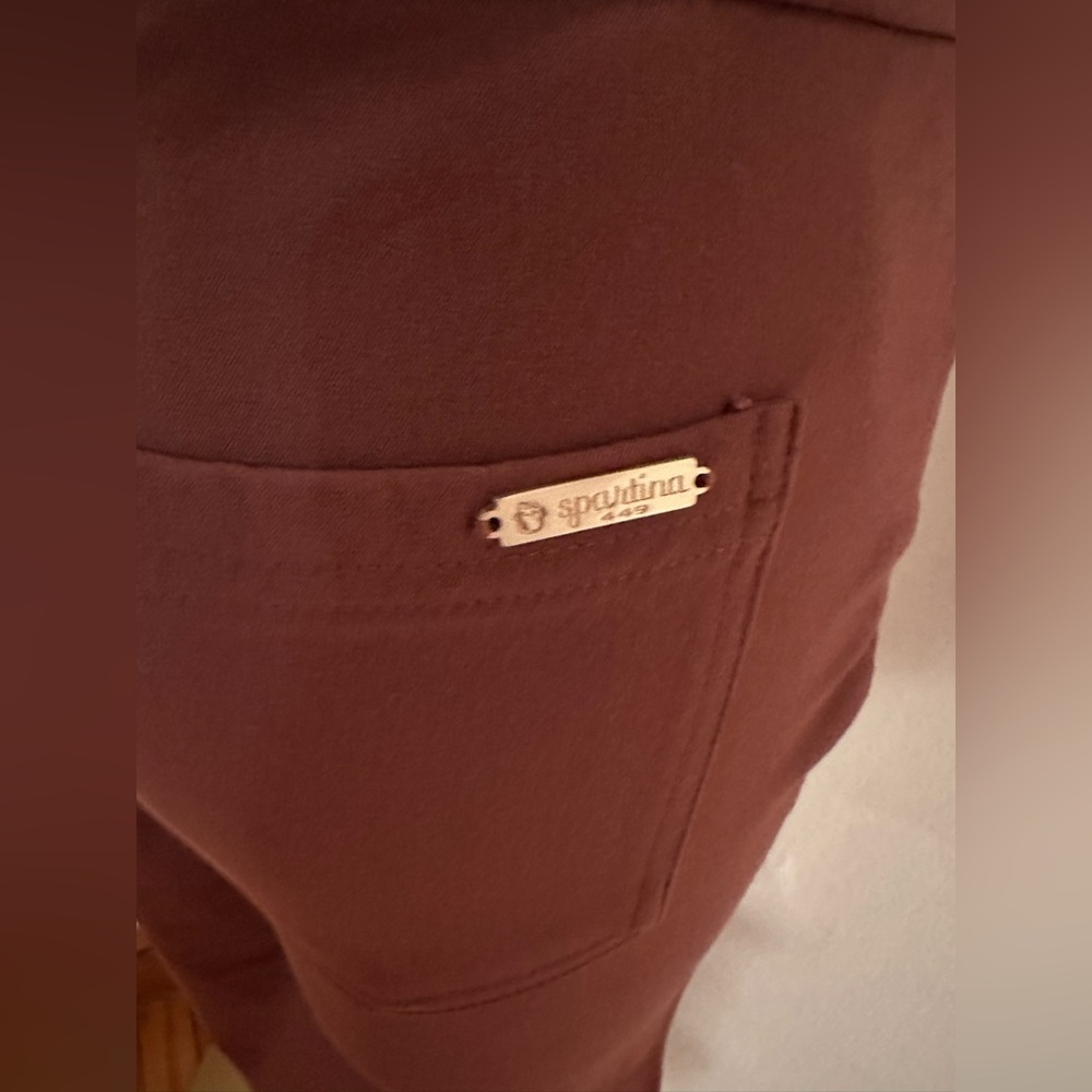 Spartina 449 Brown MNG Bootcut Ponte Pants Mid Rise Back & Front Pockets Sz 2 - Picture 5 of 13